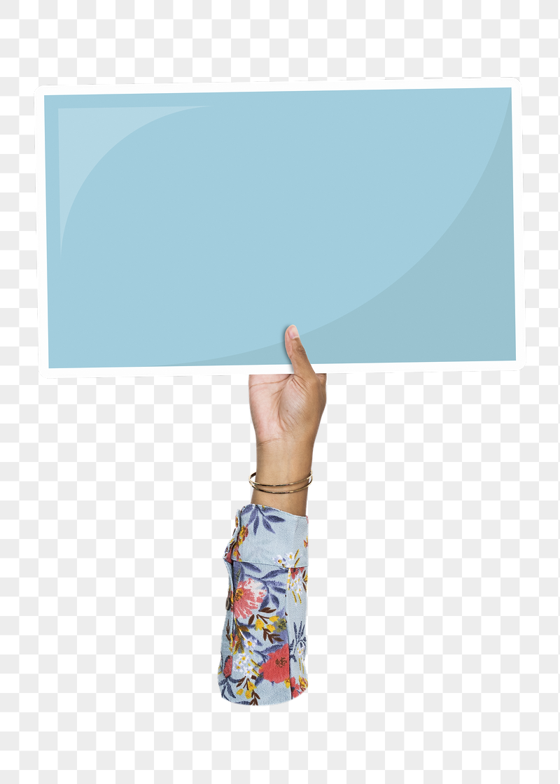 Hand holding png blank sign, | Free PNG - rawpixel
