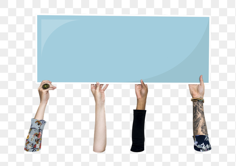 Hand holding png blank sign, | Free PNG - rawpixel