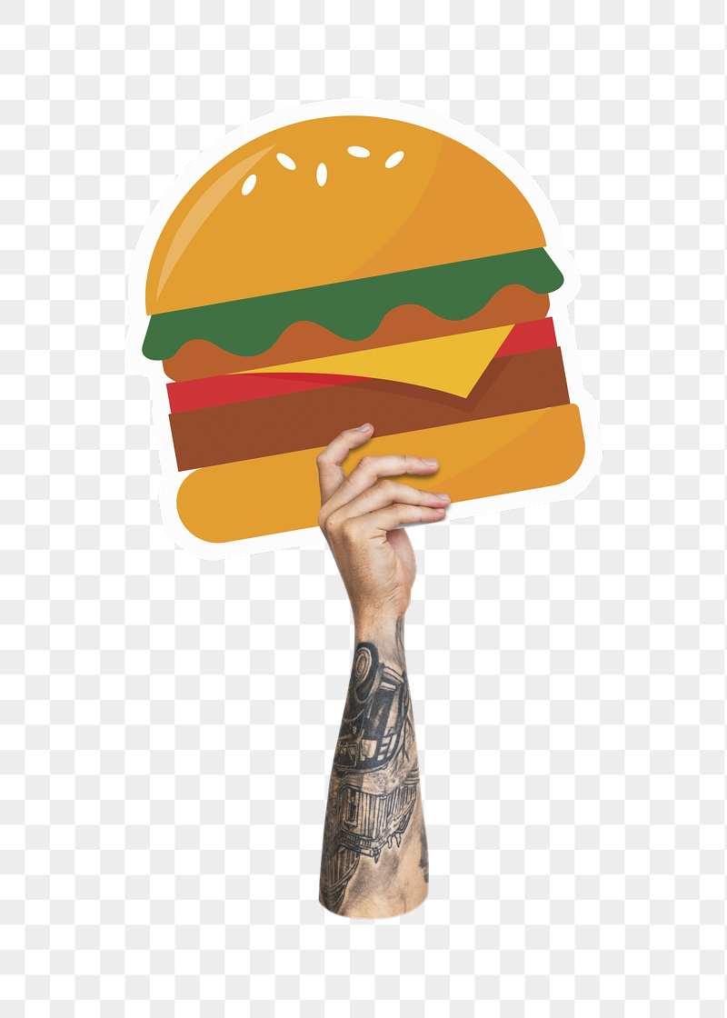 Hand holding png burger, fast | Free PNG - rawpixel