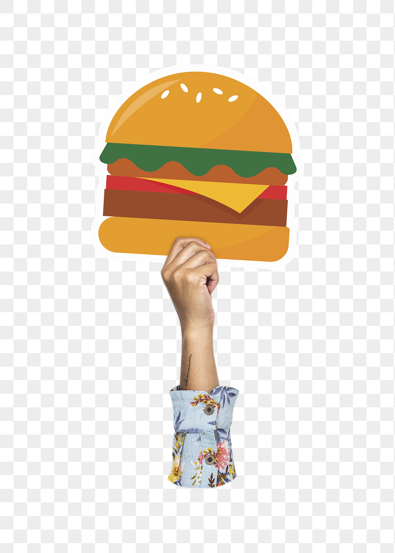 Hand holding png burger, fast | Free PNG - rawpixel