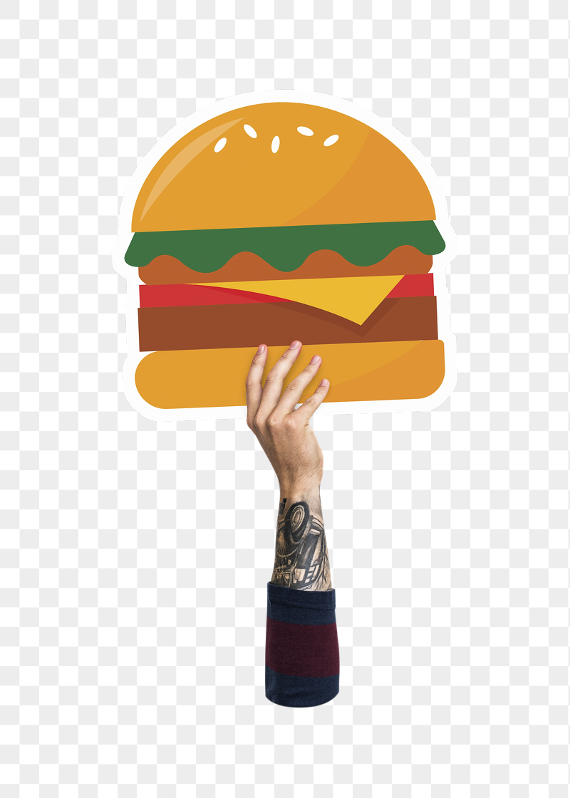 Hand holding png burger, fast | Free PNG - rawpixel