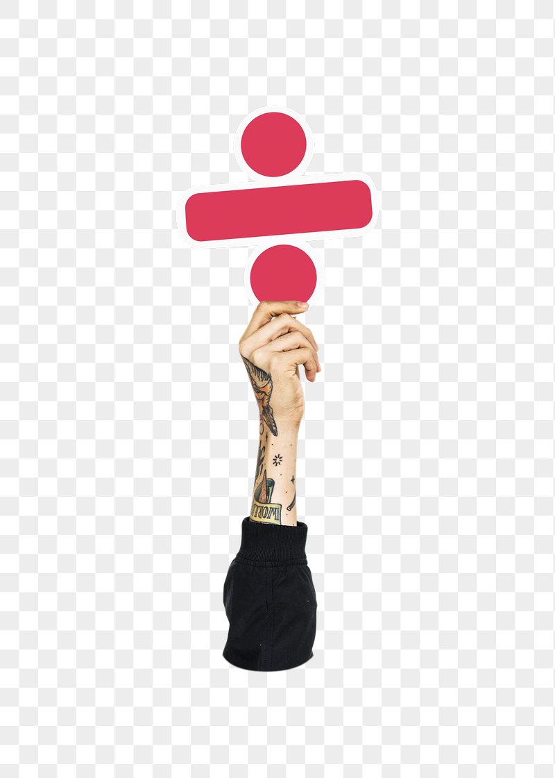 Hand holding png division sign, | Free PNG - rawpixel