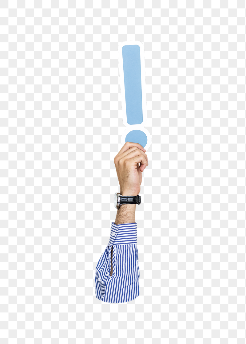 Hand holding png exclamation mark, | Free PNG - rawpixel