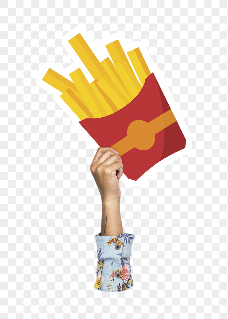 Hand holding png fries, fast | Free PNG - rawpixel