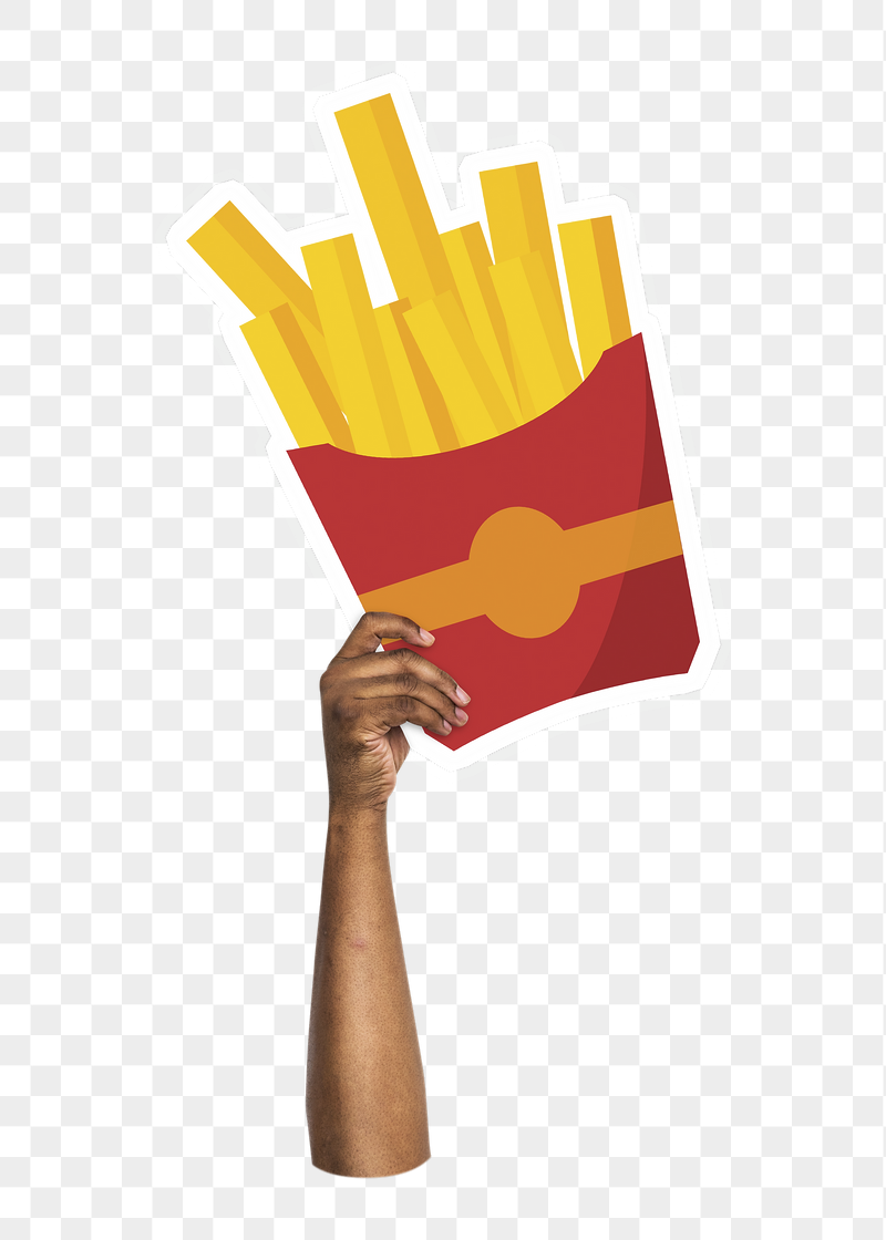 Hand holding png fries, fast | Free PNG - rawpixel