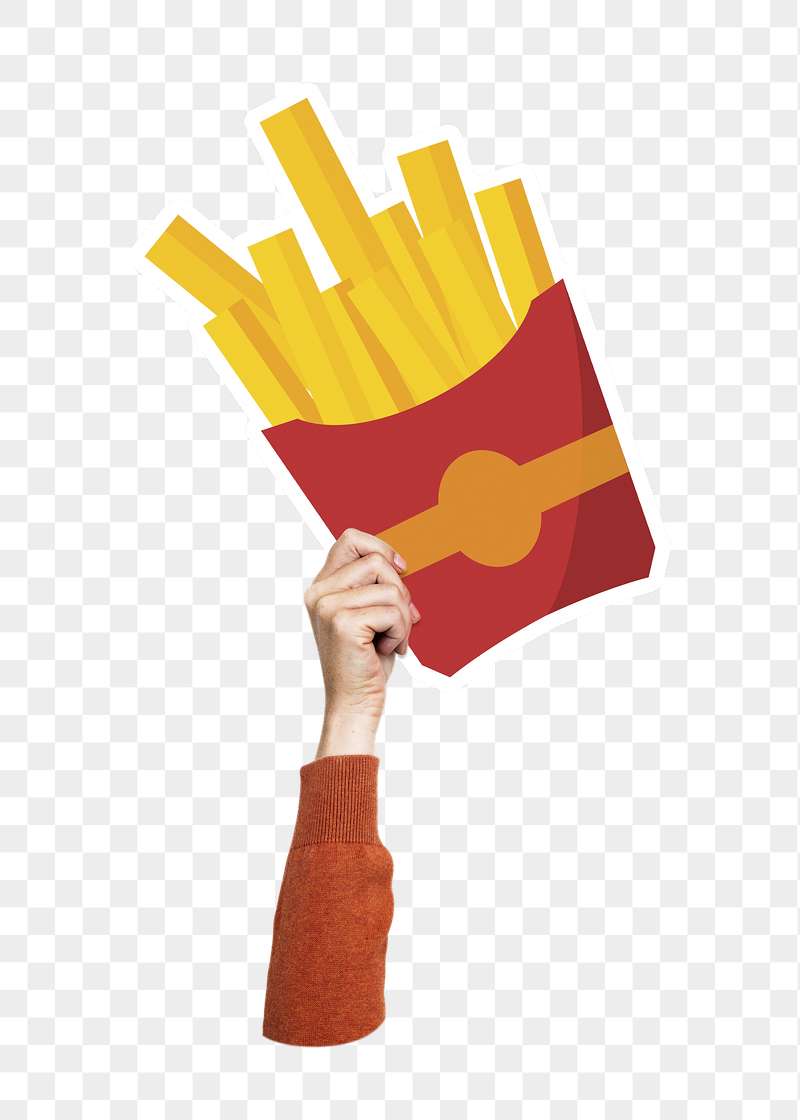 Hand holding png fries, fast | Free PNG - rawpixel