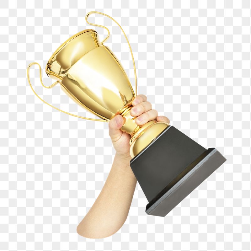 Hand holding png gold trophy | Free PNG - rawpixel