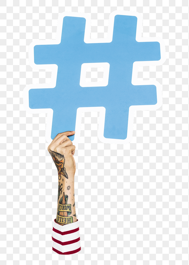 Hand holding png hashtag icon, | Free PNG - rawpixel