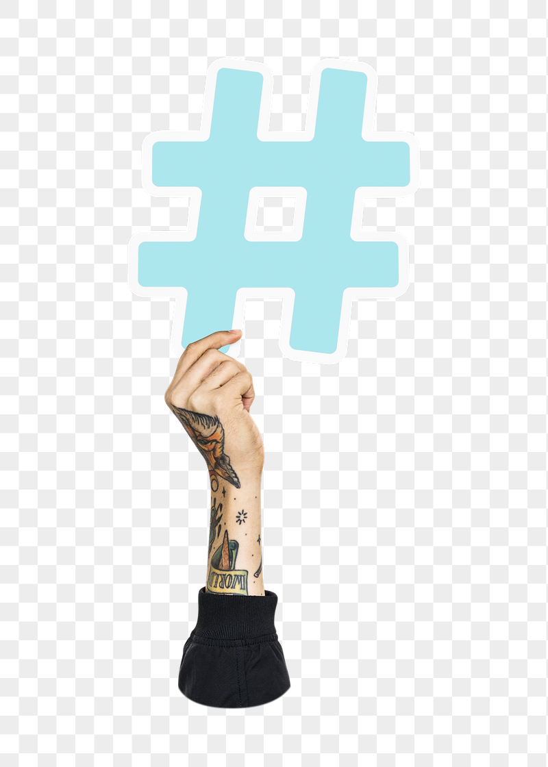 Hand holding png hashtag icon, | Free PNG - rawpixel