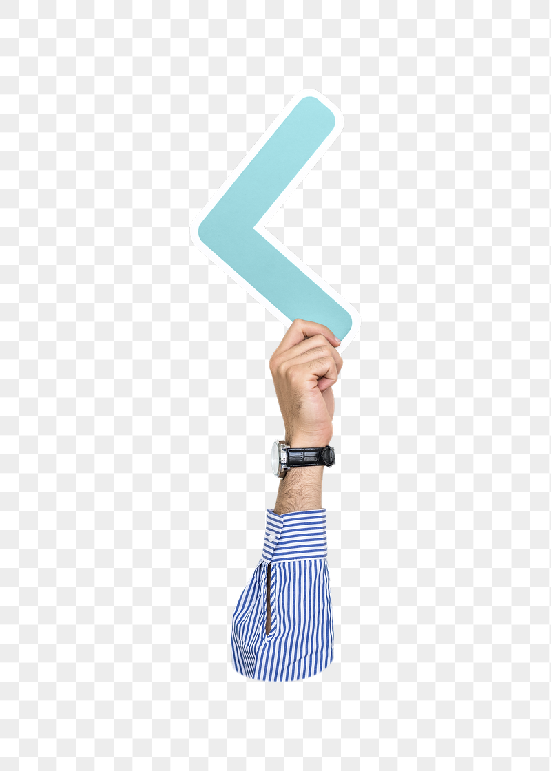 Hand holding png less-than sign, | Free PNG - rawpixel