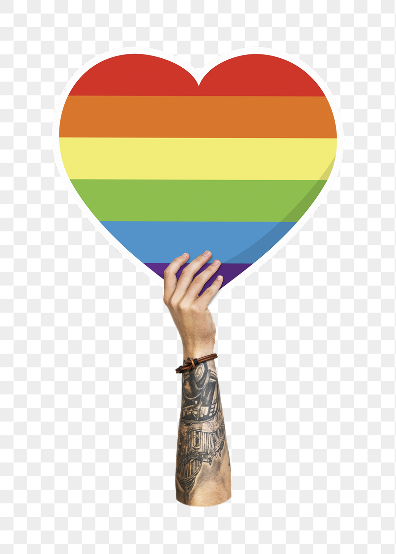 Hand holding png LGBTQ heart, | Free PNG - rawpixel
