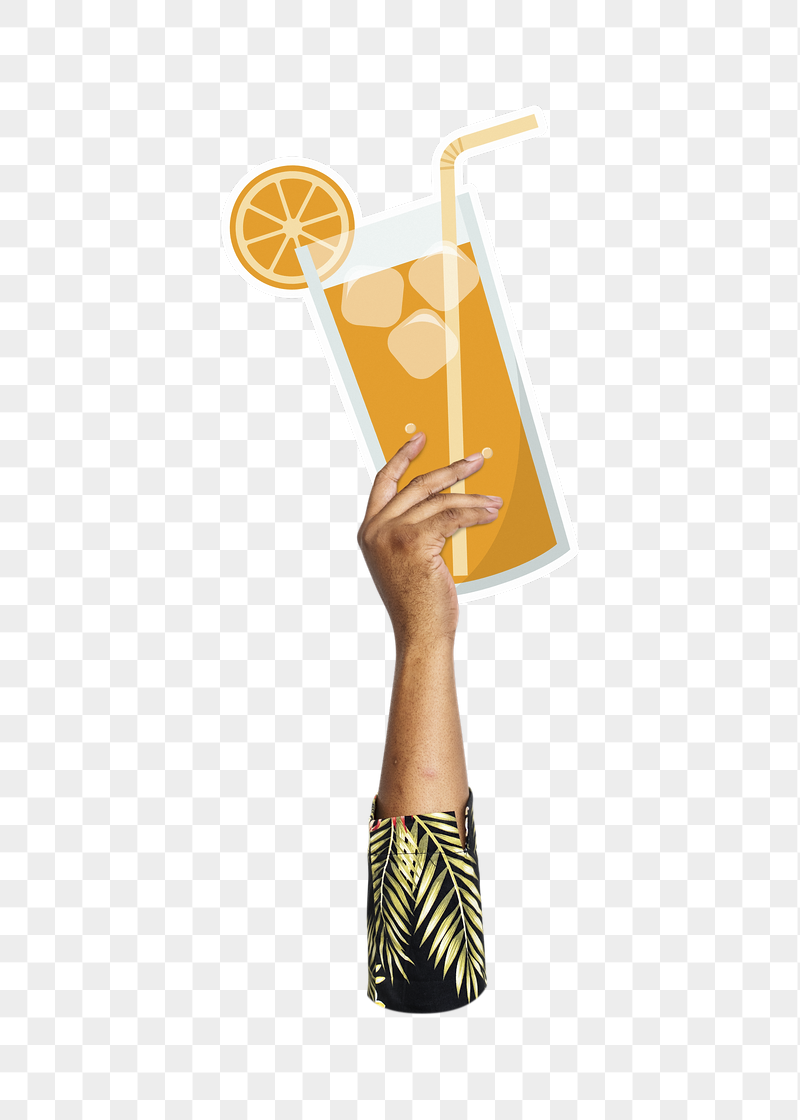 Hand holding png orange juice, | Free PNG - rawpixel