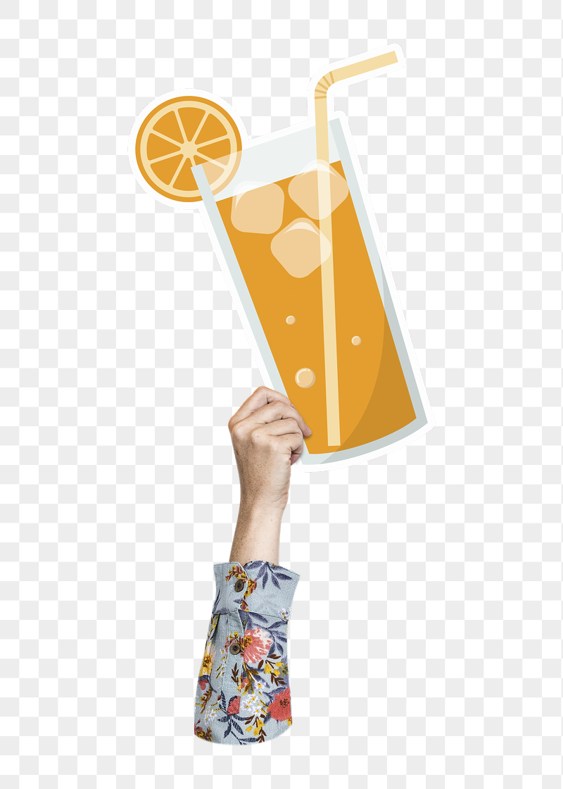 Hand holding png orange juice, | Free PNG - rawpixel