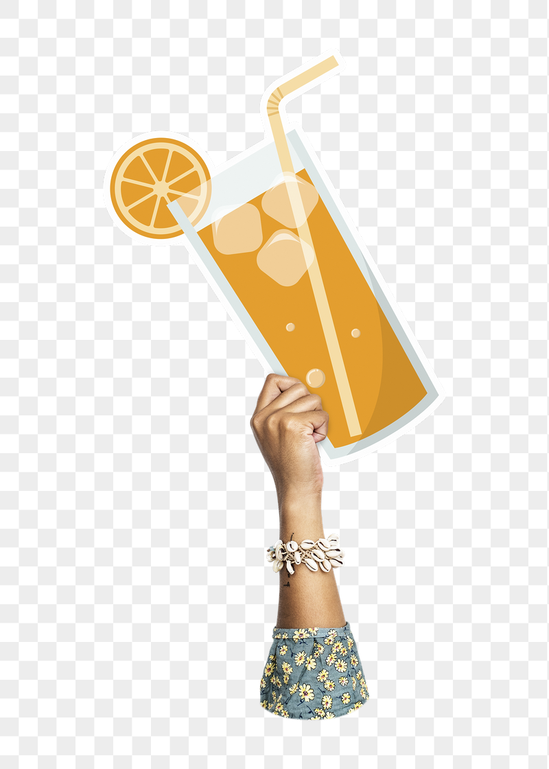 Hand holding png orange juice, | Free PNG - rawpixel