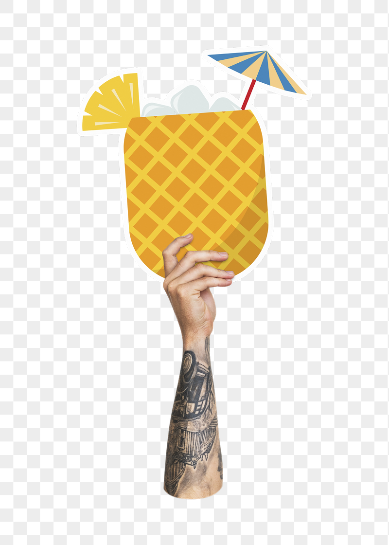 Hand holding png pineapple drink, | Free PNG - rawpixel