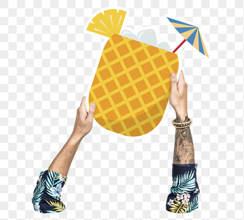 Hand holding png pineapple drink, | Free PNG - rawpixel