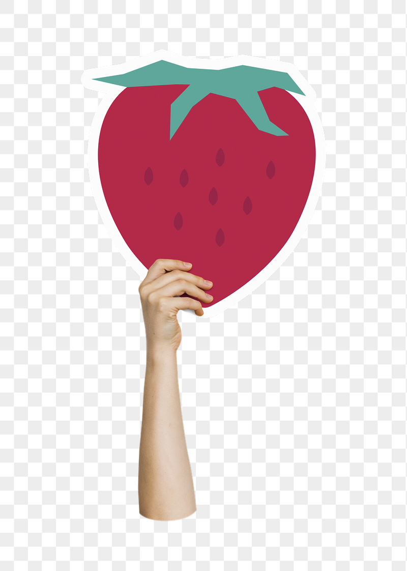 Hand holding png strawberry, transparent | Free PNG - rawpixel