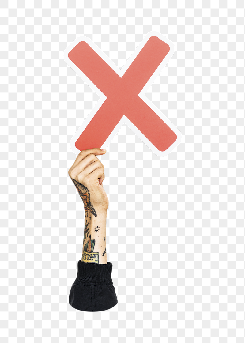 Hand holding png X sign, | Free PNG - rawpixel