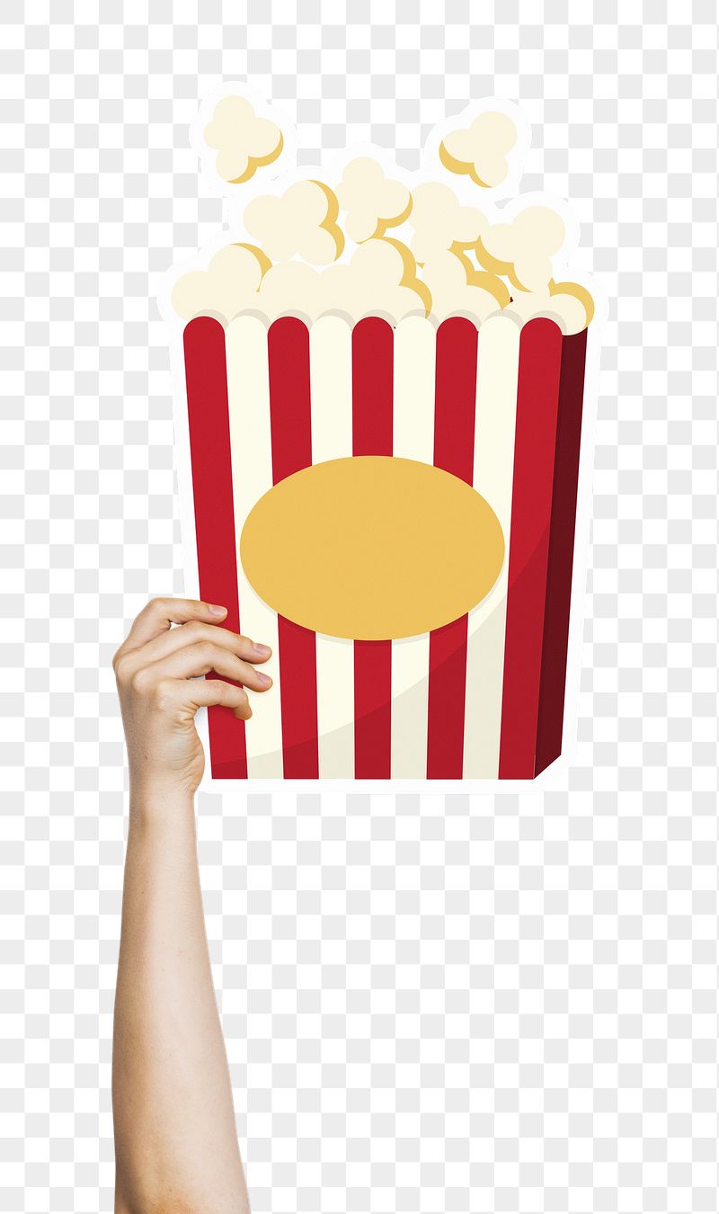 Hand holding popcorn png sticker, | Free PNG - rawpixel
