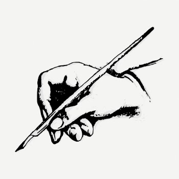 Hand holding quill drawing, vintage | Free PSD - rawpixel