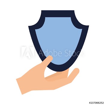 hand holding shield protection sign
