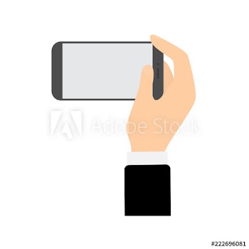 Hand holding smartphone in a horizontal position