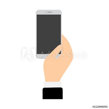 Hand holding smartphone in a vertical position
