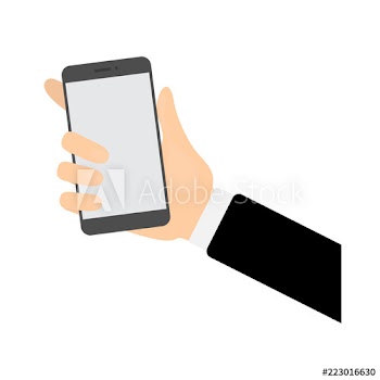 Hand holding smartphone in a vertical position