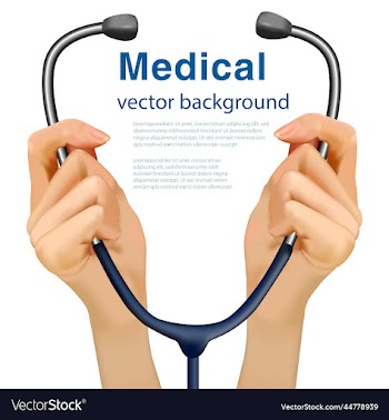 hand holding stethoscope isolated on white