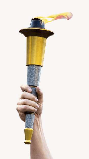 Hand holding torch sticker psd | Free PSD - rawpixel
