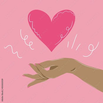 Hand holding up heart