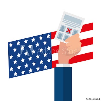 Hand holding usa vote paper design