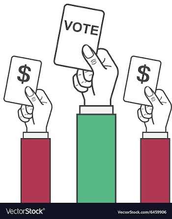  					Hand holding vote label vector image														