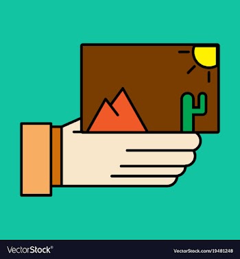 Hand holds photos icon multimedia photo album vector image