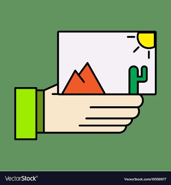 Hand holds photos icon multimedia photo album vector image