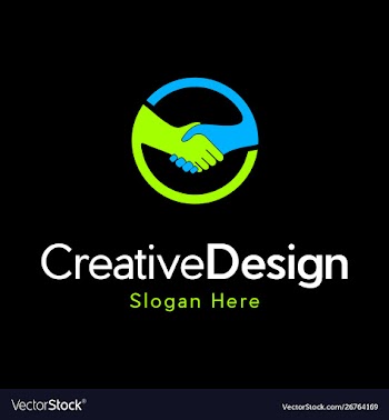 Hand in circle creative business logo vector image