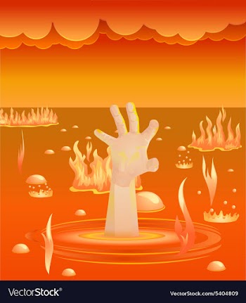 Hand in hell vector image