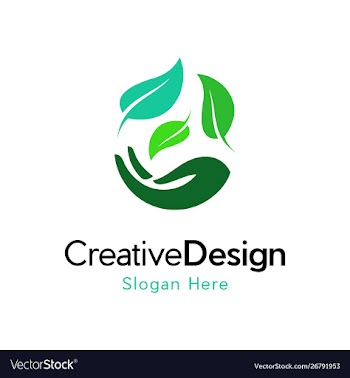 Hand leaf medical care creative business logo vector image