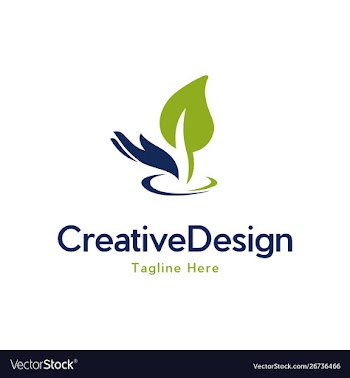 Hand leaf pure creative business logo vector image