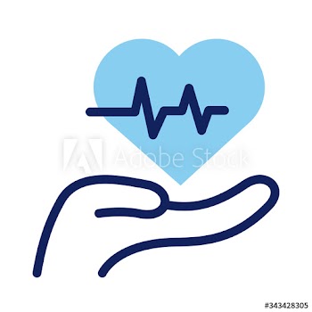 hand lifting heart cardio insurance line and fill style