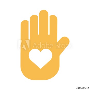 hand lifting heart insurance silhouette style
