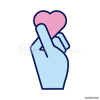 hand lifting heart solidarity line and fill style
