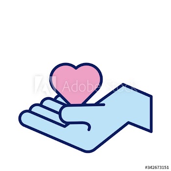 hand lifting heart solidarity line and fill style