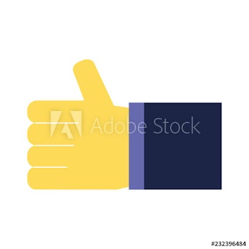 hand like trump up on white background