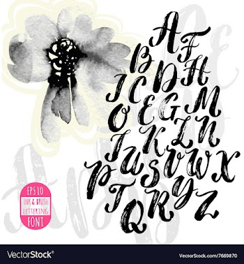 hand made brush and ink typeface handwritten retro