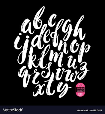 hand made brush and ink typeface handwritten retro