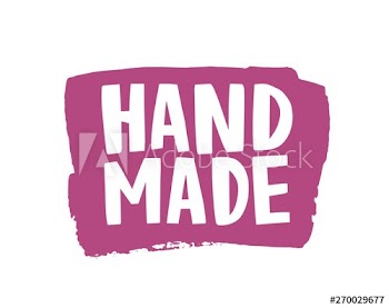 Hand Made phrase handwritten on brush stroke or paint trace with calligraphic font