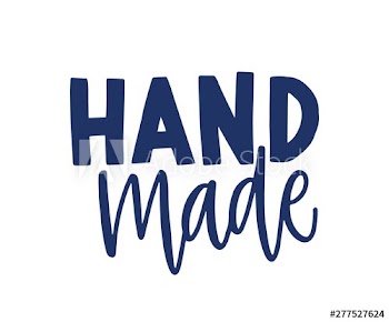 Hand Made phrase handwritten with cursive calligraphic font
