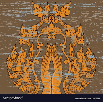 Hand of thai art pattern vector image