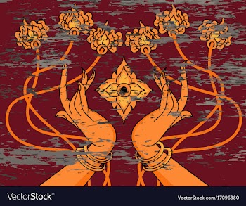 Hand of the angel with flora pattern vector image